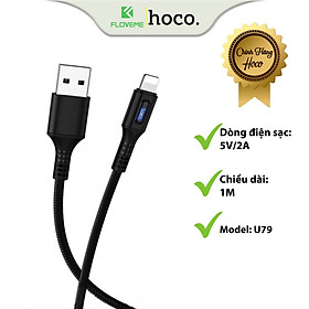 Cáp Sạc Tự Ngắt Hoco U79 Dành Cho IP, Sạc Nhanh Tự Ngắt Khi Đầy Pin, Hỗ Trợ Sạc Và Truyền Dữ Liệu, Dây Lõi Đồng Không Oxy Mạ Thiếc - Hàng Chính Hãng