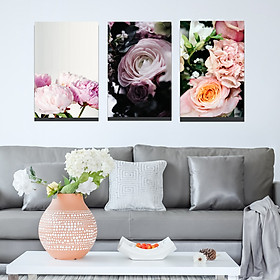 Mua Set 3 tranh Canvas Hoa 40x60 cm (Tràn viền)
