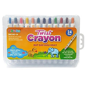 Bút Sáp Màu Xoay Chicko Cho Bé - 24 Màu (Hộp Nhựa Pp)