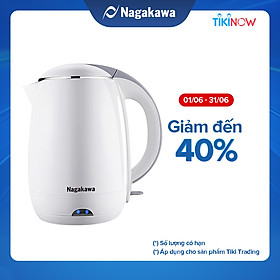 Ấm Đun Siêu Tốc 2 Lớp Nagakawa NAG0314 (1.8 Lít) - Hàng Chính Hãng
