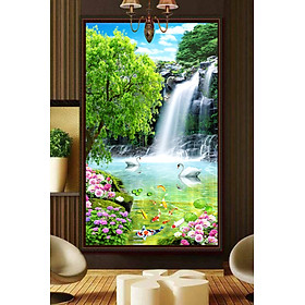 Mua DECAN DÁN TƯỜNG TRANH DÁN TƯỜNG 3D CÓ KEO  TRANH TRÍ NHÀ  PHONG VẠN PHÁT -  PHONG CẢNH THÁC NƯỚC   THỊNH VƯỢNG  DC-0236