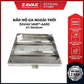 Nắp hố ga ngoài trời inox ZAVAK MHP*-AA50 / KT 50x50cm, lát gạch tối đa 4cm/ tải 960kg