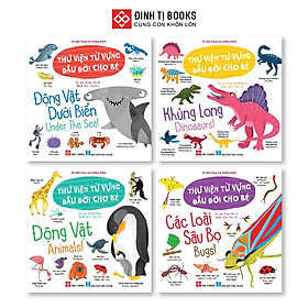 Sách - Thư Viện Từ Vựng Đầu Đời Cho Bé - Combo 4 Cuốn - Cho Trẻ Từ 3 - 9 Tuổi - Đinh Tị Books