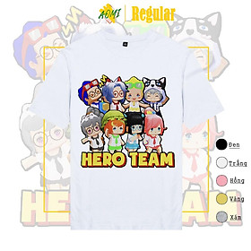 ÁO THUN UNISEX HERO TEAM TINY WORLD MINCRAFT PHÔNG NAM NỮ GIA ĐÌNH CẶP ĐÔI CÓ SIZE TRẺ EM AOMIVN