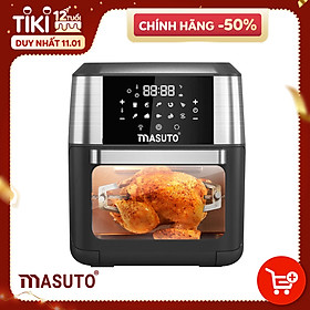 Nồi bếp chiên kiêm lò nướng không dầu Masuto Air Fryer 2022 CN Nhật Bản dung tích lớn quay gà nguyên con nấu vạn món ngon-Hàng chính hãng