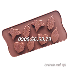 Khuôn làm bánh, rau câu, socola silicon 8 chiếc lá – Mã số 1253