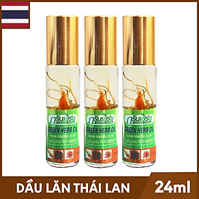 Bộ 3 Chai Dầu Lăn Thảo Mộc Greenskin Green Herb Oil - Chai 8ml