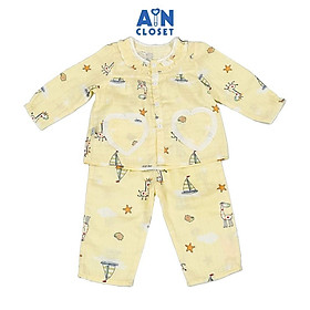Bộ quần áo Dài bé gái họa tiết Hươu Vàng Xô sợi tre - AICDBG474S5Y - AIN Closet