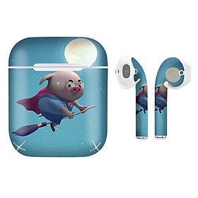 Mua Miếng dán skin chống bẩn cho tai nghe AirPods in hình Heo con dễ thương - HEO2k19 - 093 (bản không dây 1 và 2)
