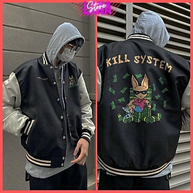 Áo Khoác Dù Kill System In Cat MoneyÁo Khoác Bomber Dù 2 Lớp In Sắc Nét Unisex Nam Nữ