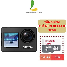 Mua Camera hành trình Sjcam SJ4000 Dual Screen 4K - Máy quay hành động 2 màn hình quay liên tục lên đến 70 phút - Hàng nhập khẩu