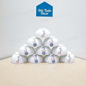 Mua Bát cơm Bát Tràng loại cao cấp x 10 chiếc - Tô cơm sứ sương hàng vẽ tay thủ công đẹp được khử chì nhiều lần