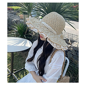 Mũ nón đi biển rộng vành chống nắng phối ren là sản phẩm hoàn hảo để bảo vệ da và tóc khỏi tác hại của tia UV dona2505211