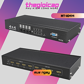 Mua Bộ Chuyển Mạch HDMI Ma trận 4x4 MT-HD414 - Hỗ trợ 4K30Hz (Kèm Remote) - Hàng Nhập Khẩu