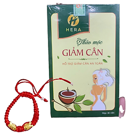 Thực phẩm chức năng Trà Thảo mộc Hỗ Trợ Giảm cân Hera Plus (30 viên) + Tặng Kèm Vòng Phong Thủy Cực Chất