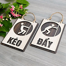Mua Bảng gỗ decor LEVU TP02 dán cửa trang trí pull push  kéo đẩy cửa ra vào