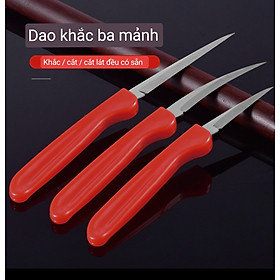 Bộ 3 Cây Dao Khắc Tỉa Rau Củ Quả Cán Nhựa sắc bén