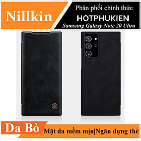 Case bao da leather chống sốc cho Samsung Galaxy Note 20 Ultra hiệu Nillkin Qin (Chất liệu da cao cấp, có ngăn đựng thẻ, mặt da siêu mềm mịn) - hàng nhập khẩu
