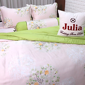 Bộ Chăn Ga Gối Satin Gấm Tơ Tằm Hàn Quốc Julia 754BM16 (1m6 x 2m)