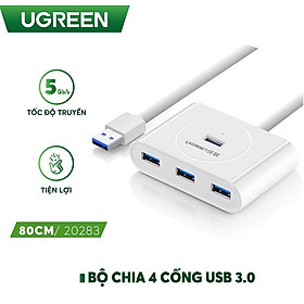 Bộ chia Hub USB 3.0 4 cổng màu trắng dài 1M Ugreen ( 20283) hàng chính hãng
