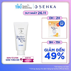 Sữa Rửa Mặt Tạo Bọt Chiết Xuất Đất Sét Trắng Senka Perfect White Clay New 14840 (120g)