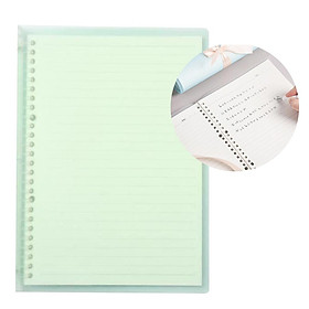 Transparent B5 Refillable Notebook 26 Rings/Holes Loose Leaf Binder Flexible Waterproof PP Cover 30 Sheets Ruled Lined