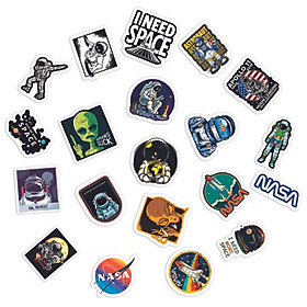 Sticker Space Astronaut Không Gian Du Hành Vũ Trụ Ngẫu Nhiên Chất Lượng Cao Chống Nước Trang Trí Nón Bảo Hiểm Vali Đàn