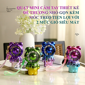Mua Quạt mini cầm tay kèm theo móc treo tiện lợi với thiết kế dễ thương nhỏ gọn có 2 mức độ gió siêu mát (GIAO MÀU NGẪU NHIÊN)