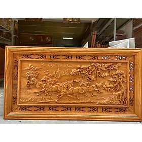 Mua Tranh treo tường trạm khắc mã đáo thành công bằng gỗ gõ đỏ kt 67×127×4cm