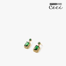 CECI - Khuyên tai nữ dáng thả đính đá sang trọng CC1-06000130