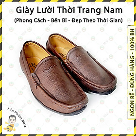 [Thanh Lịch] Giày Lười Thời Trang Nam Hàng Chính Hãng MrQ - Điểm Nhấn Phong Cách Màu Sắc Đậm Nét - NMA-8XGLPL01-NA (Nâu Đậm)