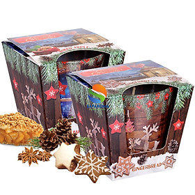 Combo 2 ly nến thơm tinh dầu Bartek Charming Christmas 115g - bánh táo nướng, nến trang trí, thơm phòng, thư giãn, hỗ trợ khử mùi