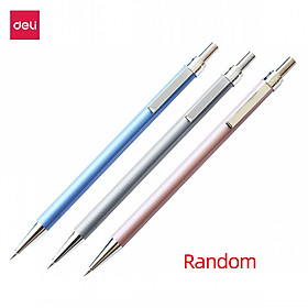 Deli Stationery Automatic Pen 0.5mm School Office Write Pen With Eraser Mechanical Pencils Press Type Metal Pencil Writing Tool Stationary