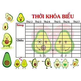 set 10 Thời khóa biểu học sinh cute, đáng yêu, dễ thương ( mẫu ngẫu nhiên )