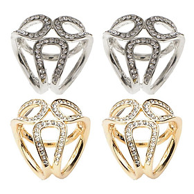 4x Lady Fashion 3-Ring Design Silk Scarf Buckle Brooch Shawl Scarf Ring Clip
