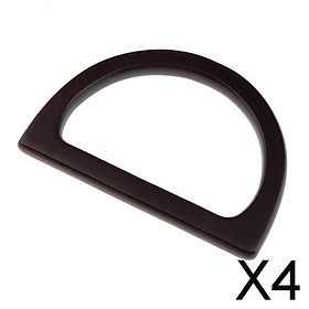 4xWooden Handle Replacement for DIY Bag Handbag Purse Handle Frame Dark Brown