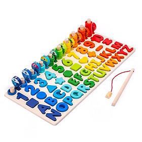 Đồ chơi bảng chữ cái - số - hình kkhối - câu cá - vòng đếm giúp bé học toán nhanh hơn BK132