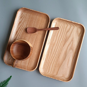 Mua Khay gỗ Tần Bì chữ nhật đựng trà  bánh  khay phục vụ Tần Bì (25cmx15cm)