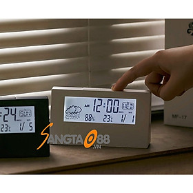 Đồng hồ công nghệ thông minh để bàn có đèn xem giờ, ngày tháng, nhiệt độ cao cấp (Tặng bộ 6 con bướm dạ quang phát sáng)