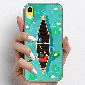 Ốp lưng cho iPhone X, iPhone XR nhựa TPU mẫu Chèo thuyền