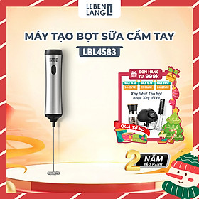 Máy đánh bọt cafe cầm tay Lebenlang LBL4583, sạc điện tiện lợi, công suất 10W,  hàng chính hãng - bảo hành 2 năm