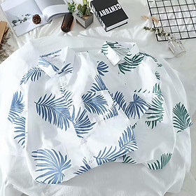 Mua Áo sơ mi tay ngắn in họa tiết lá cây thời trang cá tính cho nam