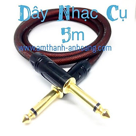  dây Jack 2 đầu 6 li 01 dây dài 5m, đàn guitar, ghi ta, đàn organ, trống điên tử