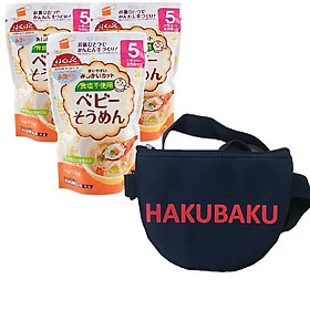Combo 3 gói mì hakubaku baby - tặng túi đeo chéo ( ngẫu nhiên )