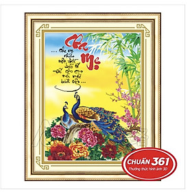 Tranh thêu chữ thập Cha mẹ AL53335, kích thước 76 x 99 cm