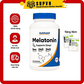 Nutricost Melatonin 5mg (240 Viên) - Giảm Mệt Mỏi, Căng Thẳng Khi Tập Luyện, Cải Thiện Giấc ngủ