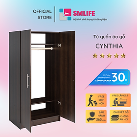 Mua Tủ quần áo gỗ hiện đại SMLIFE Cynthia  | Gỗ MDF dày 17mm chống ẩm | D80xR50xC165cm - Màu