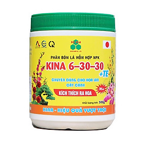 Mua Phân bón lá KINA 6-30-30+TE chuyên dùng cho hoa Lan và cây kiểng giúp kích thích ra - hoa to - ra hoa đồng loạt hoa Hũ 500g