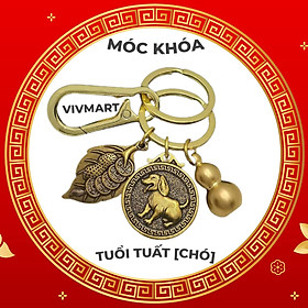 Móc Khóa Xe 12 Con Giáp Hình CON CHÓ phong thủy THEO BẢN MỆNH Tuổi Tuất - Đem lại sức khỏe, tài lộc, may mắn, bình an