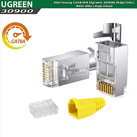 Mua Đầu bấm mạng Cat6/6A Ugreen 30900 (hộp/50c) Kèm đầu chụp nhựa - Hàng chính hãng